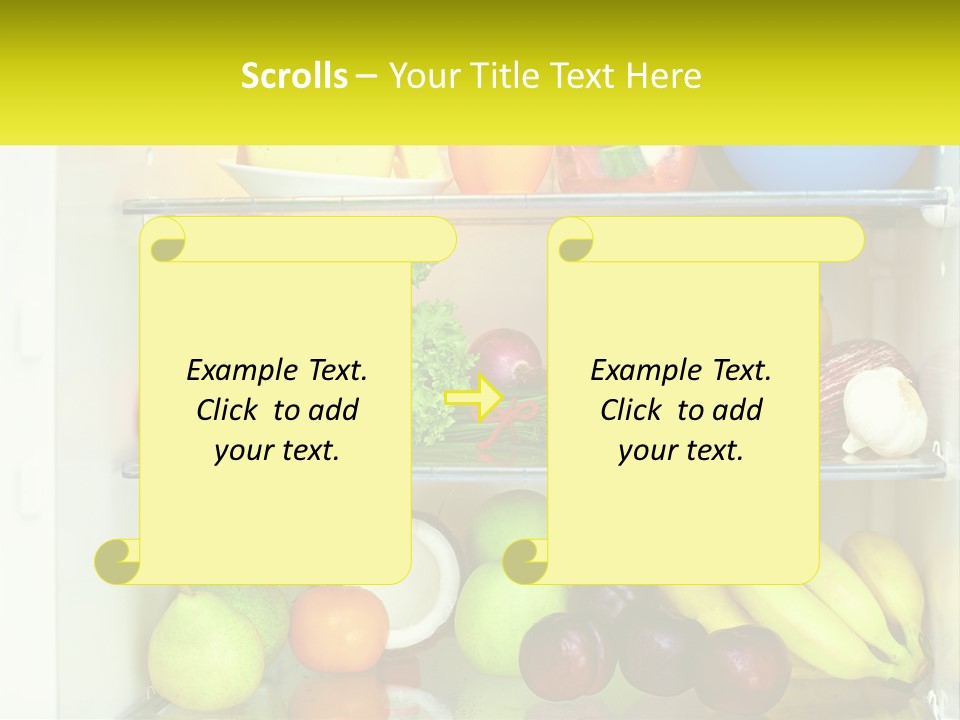 A Refrigerator Filled With Lots Of Fresh Fruits And Vegetables PowerPoint Template