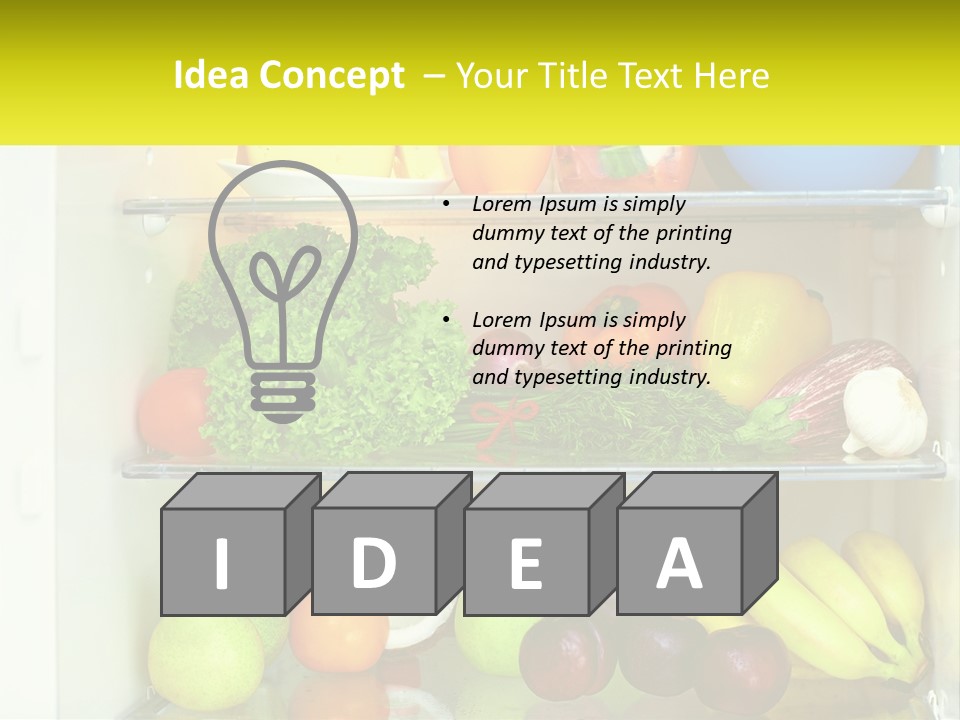 A Refrigerator Filled With Lots Of Fresh Fruits And Vegetables PowerPoint Template