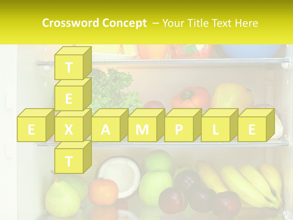 A Refrigerator Filled With Lots Of Fresh Fruits And Vegetables PowerPoint Template