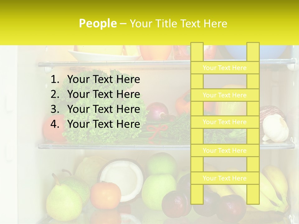A Refrigerator Filled With Lots Of Fresh Fruits And Vegetables PowerPoint Template