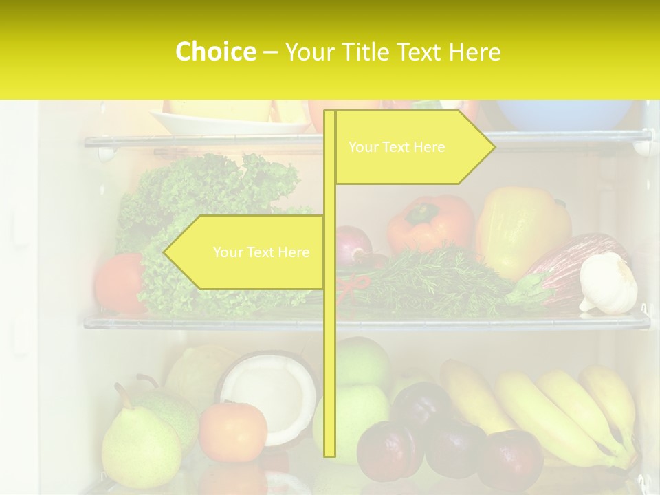 A Refrigerator Filled With Lots Of Fresh Fruits And Vegetables PowerPoint Template