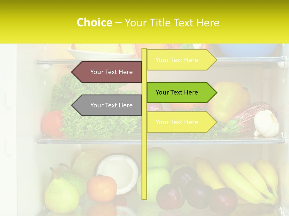 A Refrigerator Filled With Lots Of Fresh Fruits And Vegetables PowerPoint Template