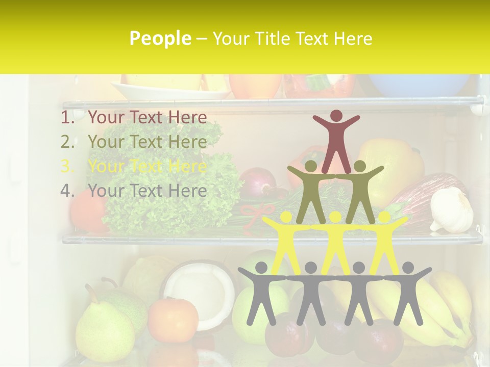 A Refrigerator Filled With Lots Of Fresh Fruits And Vegetables PowerPoint Template