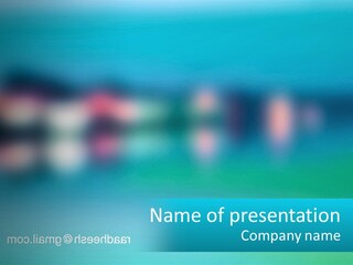 A Blurry Image Of A Blue And Green Background PowerPoint Template