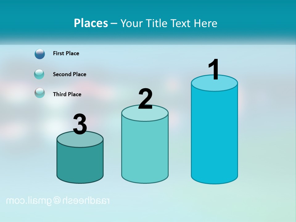 A Blurry Image Of A Blue And Green Background PowerPoint Template