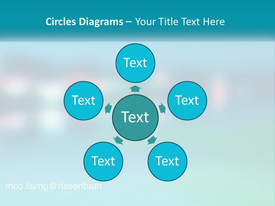 A Blurry Image Of A Blue And Green Background PowerPoint Template