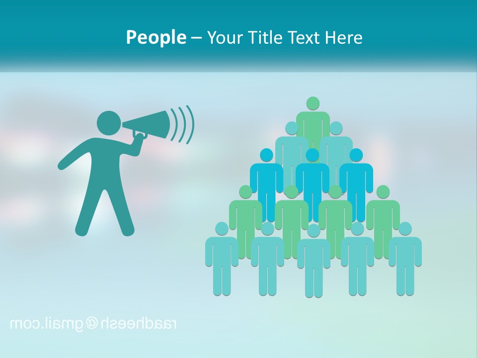 A Blurry Image Of A Blue And Green Background PowerPoint Template