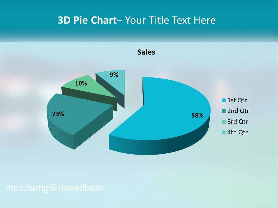 A Blurry Image Of A Blue And Green Background PowerPoint Template