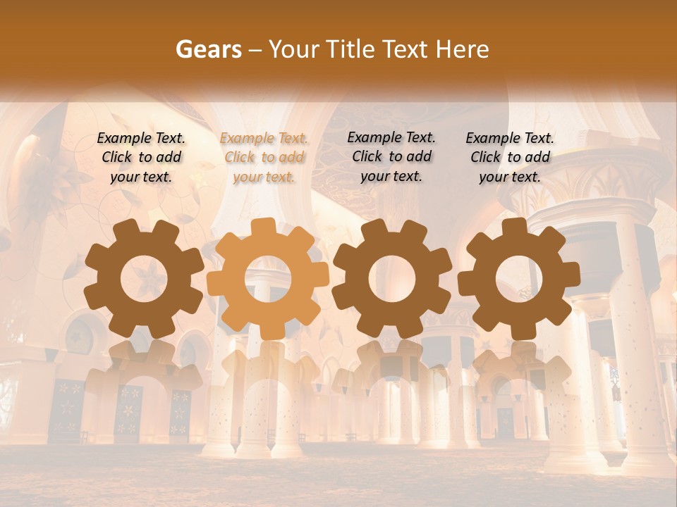 A Large Room With Columns And A Ceiling PowerPoint Template