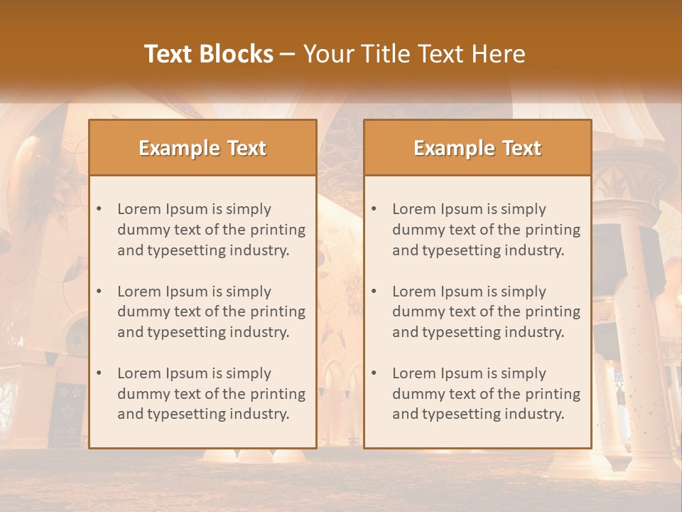 A Large Room With Columns And A Ceiling PowerPoint Template