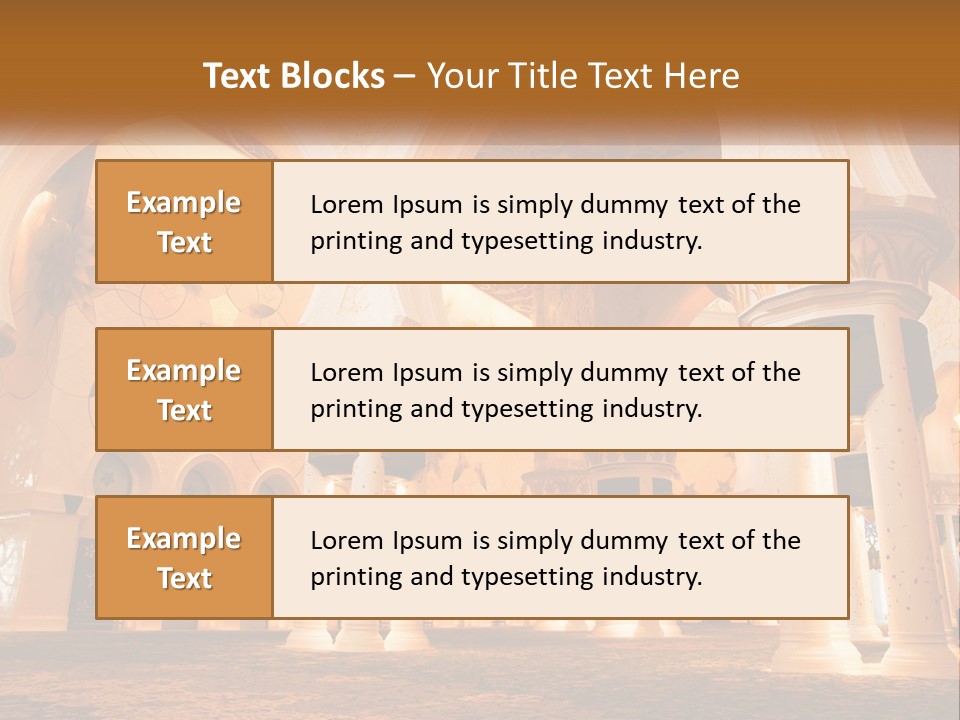 A Large Room With Columns And A Ceiling PowerPoint Template