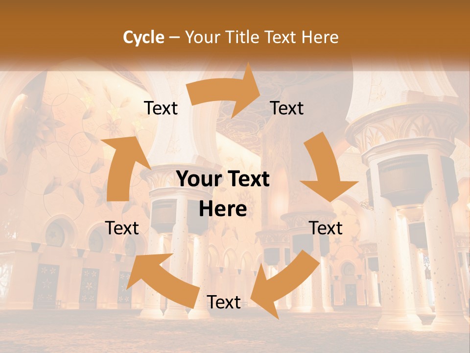 A Large Room With Columns And A Ceiling PowerPoint Template