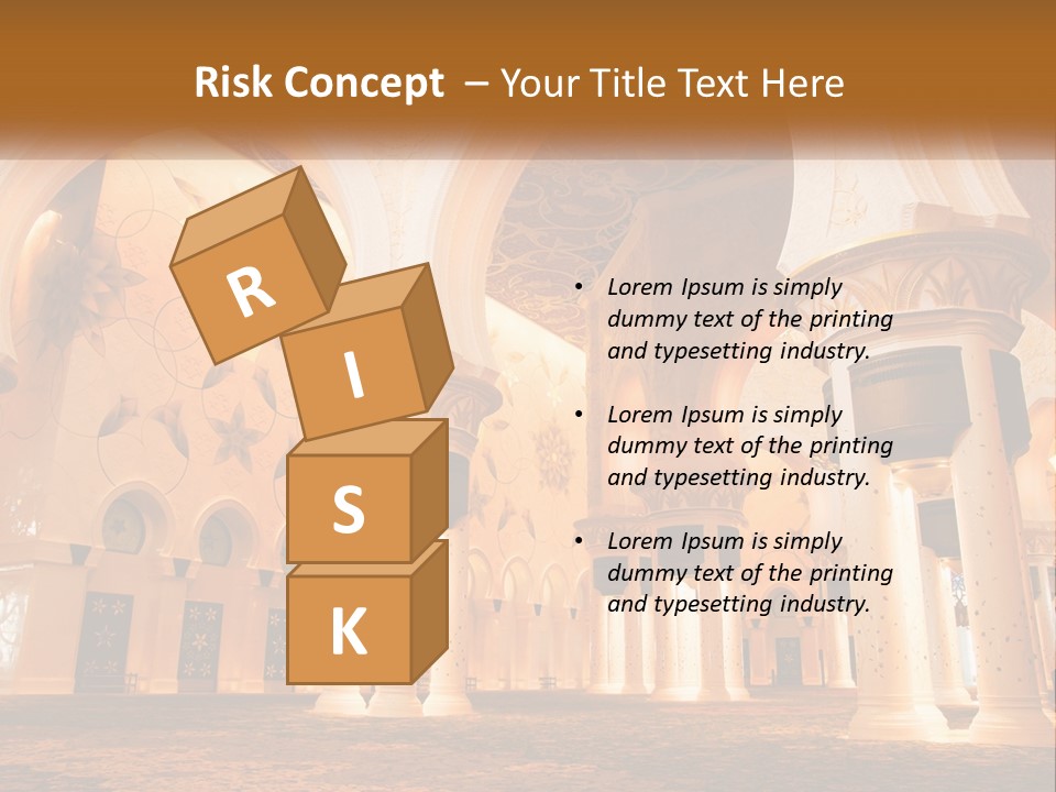 A Large Room With Columns And A Ceiling PowerPoint Template