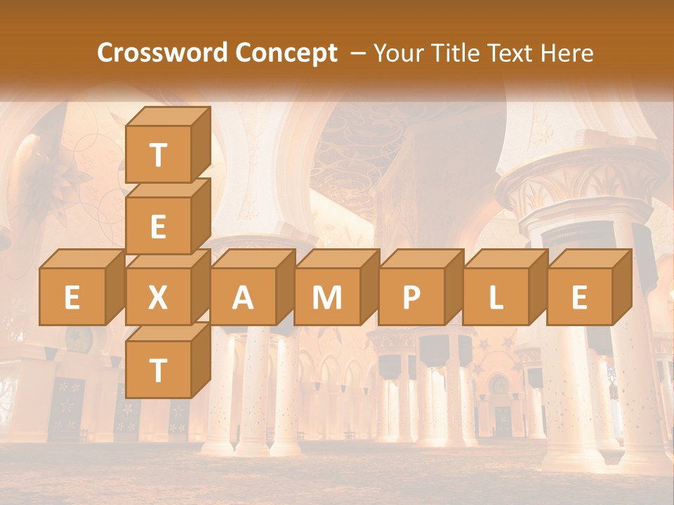 A Large Room With Columns And A Ceiling PowerPoint Template