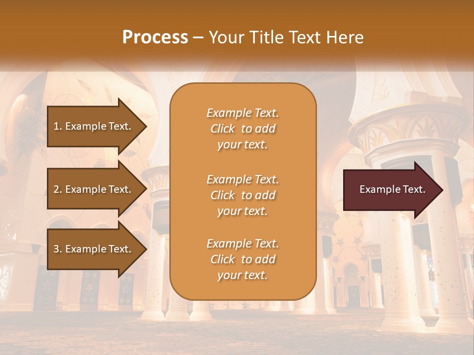 A Large Room With Columns And A Ceiling PowerPoint Template