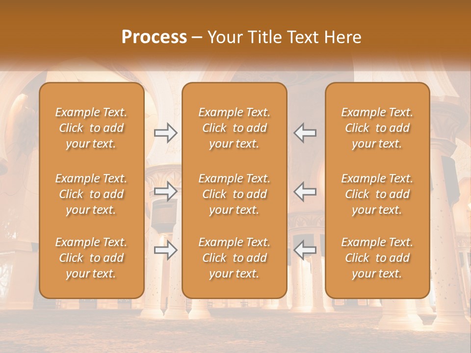 A Large Room With Columns And A Ceiling PowerPoint Template