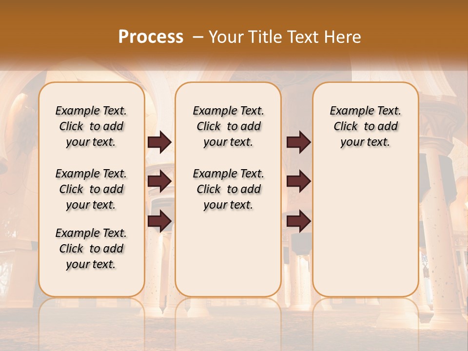 A Large Room With Columns And A Ceiling PowerPoint Template