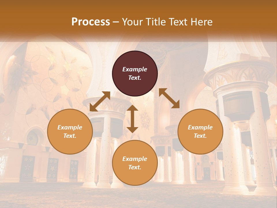 A Large Room With Columns And A Ceiling PowerPoint Template
