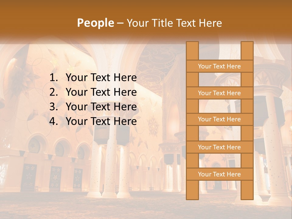 A Large Room With Columns And A Ceiling PowerPoint Template