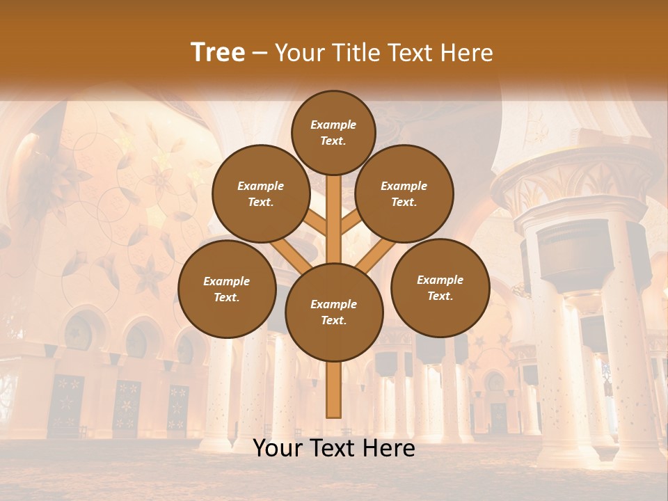 A Large Room With Columns And A Ceiling PowerPoint Template