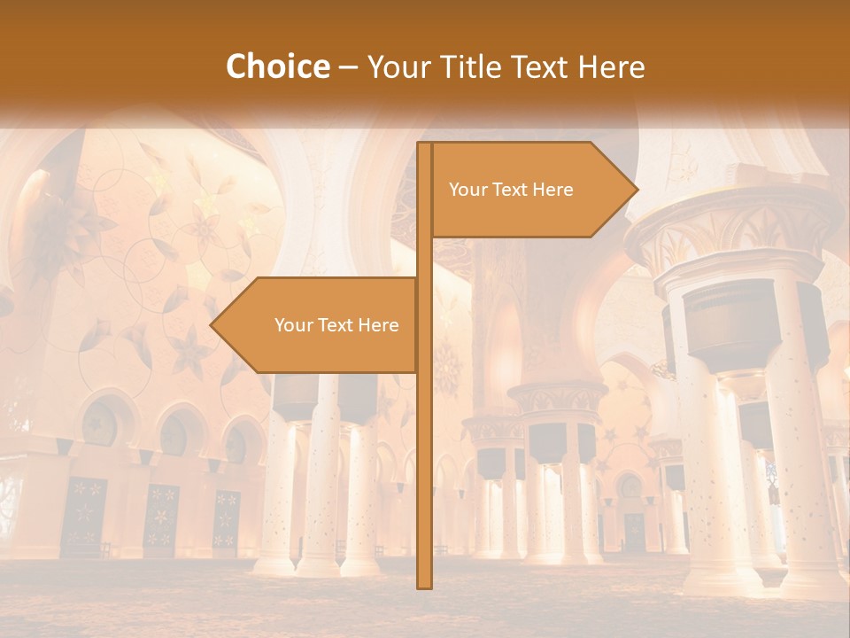 A Large Room With Columns And A Ceiling PowerPoint Template