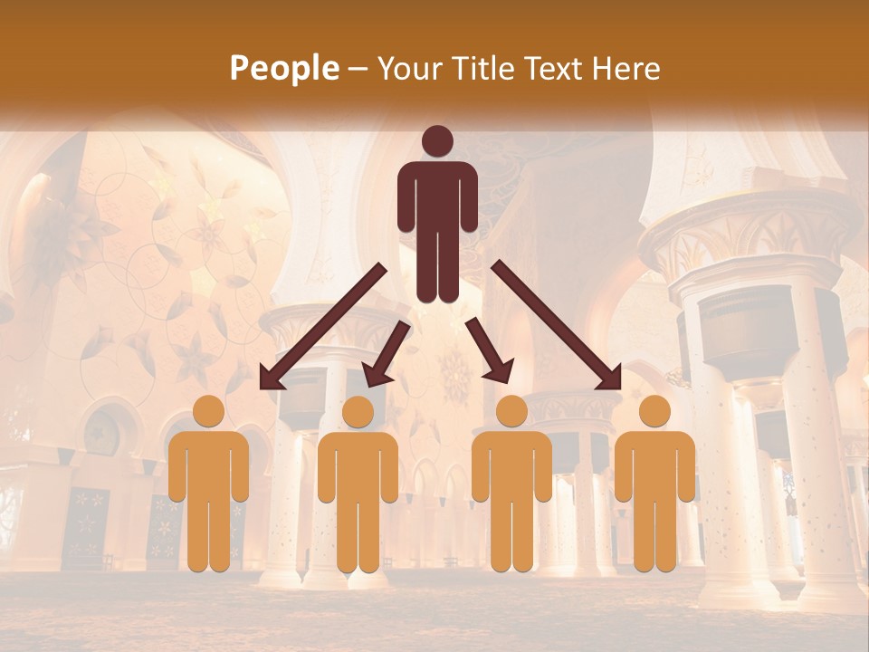 A Large Room With Columns And A Ceiling PowerPoint Template