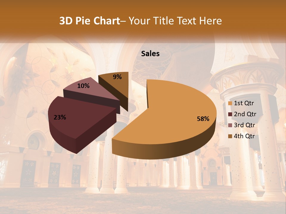 A Large Room With Columns And A Ceiling PowerPoint Template