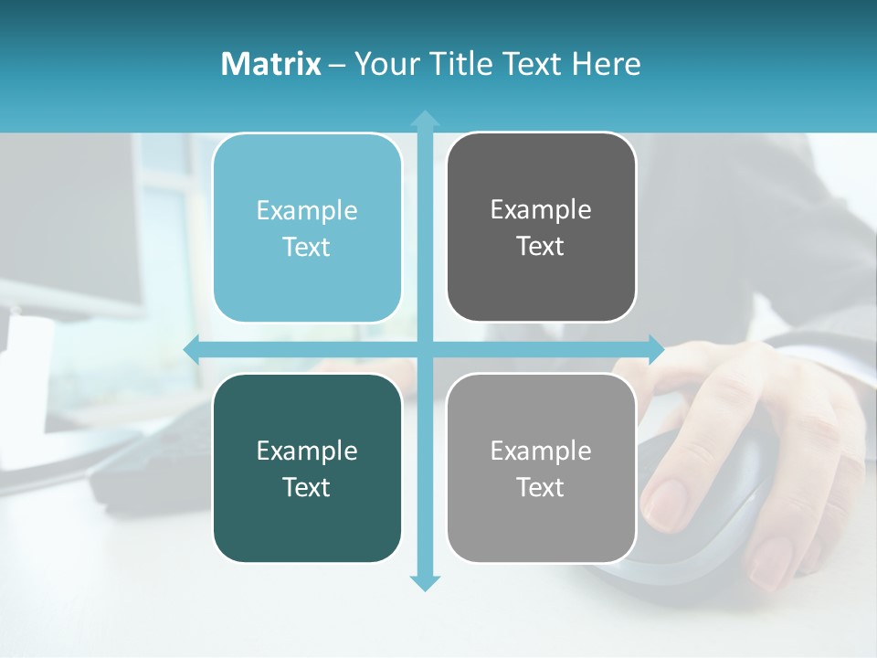 A Woman Using A Computer Mouse And Keyboard PowerPoint Template