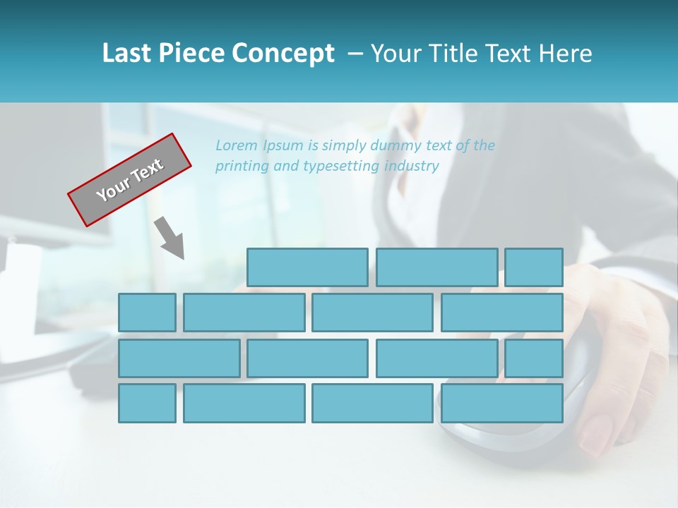 A Woman Using A Computer Mouse And Keyboard PowerPoint Template