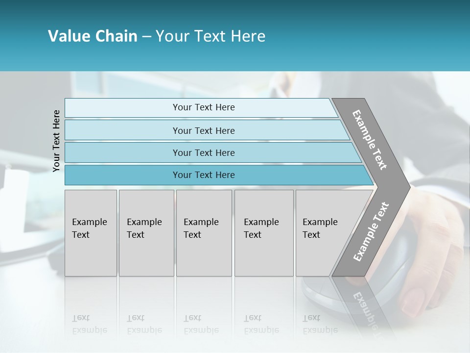 A Woman Using A Computer Mouse And Keyboard PowerPoint Template