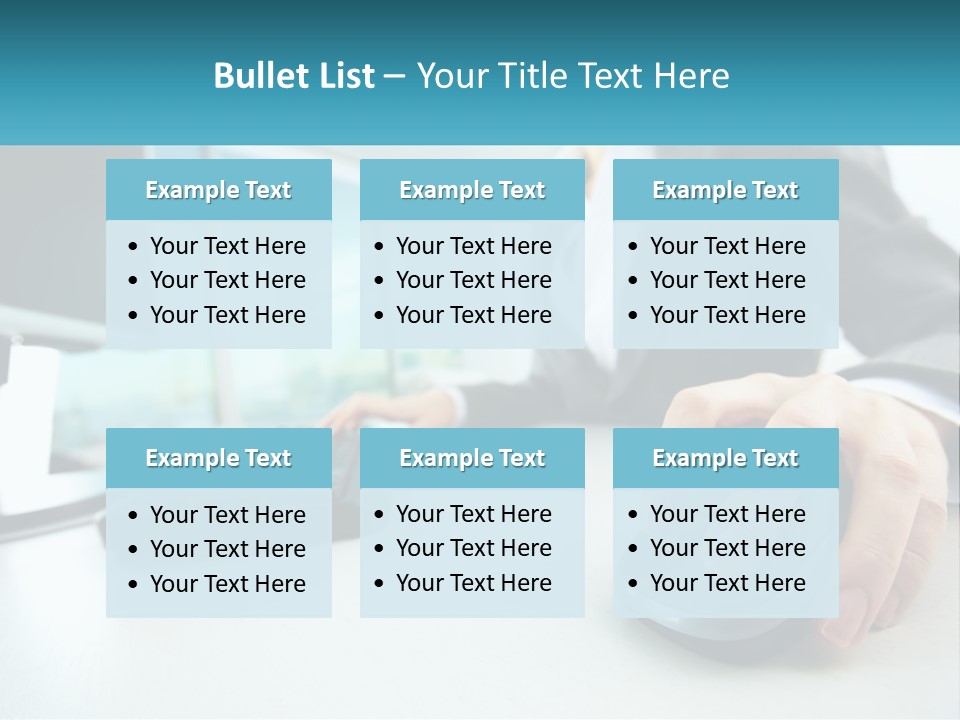 A Woman Using A Computer Mouse And Keyboard PowerPoint Template