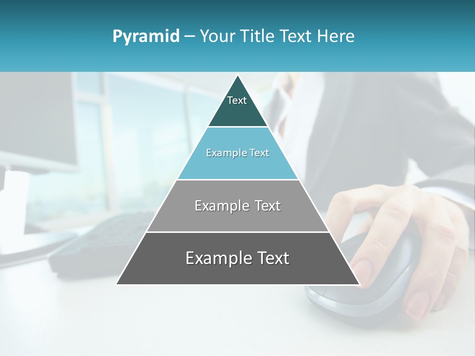 A Woman Using A Computer Mouse And Keyboard PowerPoint Template