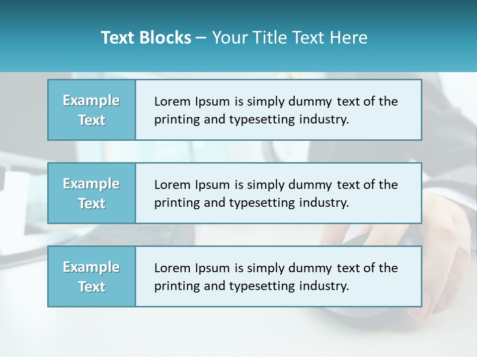 A Woman Using A Computer Mouse And Keyboard PowerPoint Template