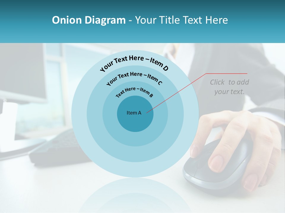 A Woman Using A Computer Mouse And Keyboard PowerPoint Template