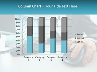 A Woman Using A Computer Mouse And Keyboard PowerPoint Template