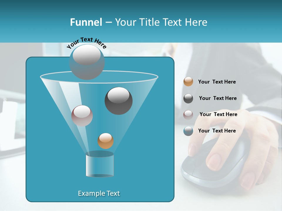 A Woman Using A Computer Mouse And Keyboard PowerPoint Template