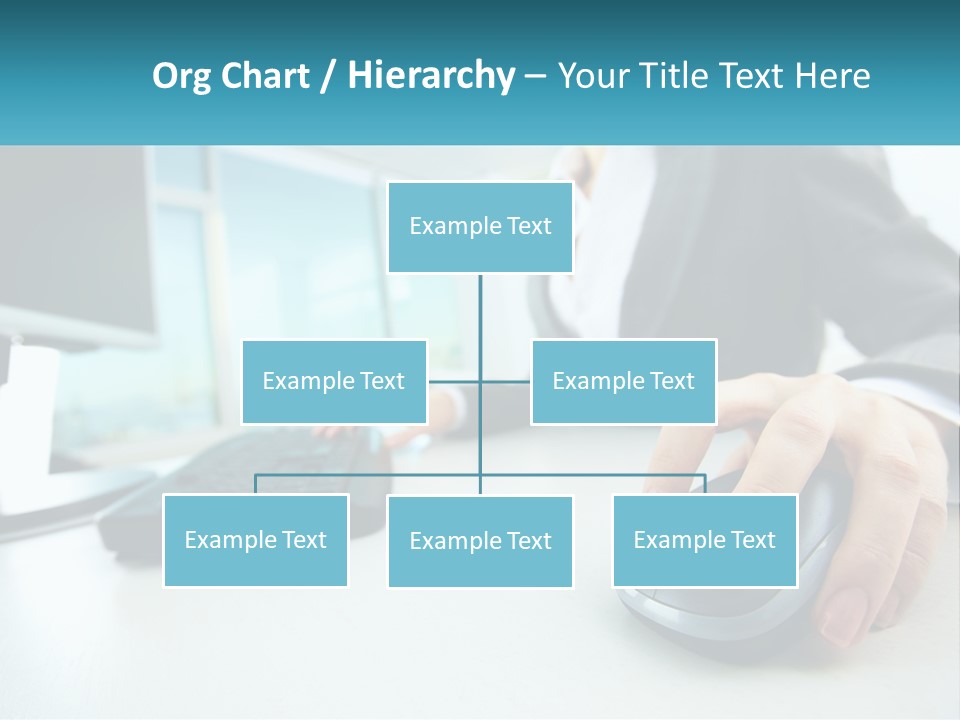 A Woman Using A Computer Mouse And Keyboard PowerPoint Template