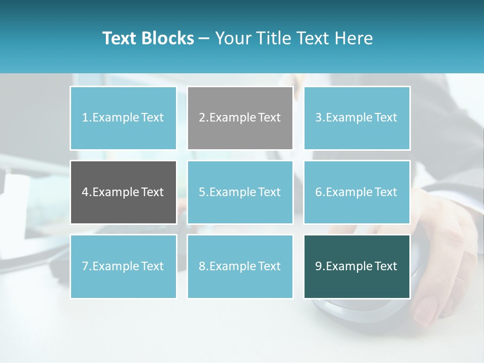 A Woman Using A Computer Mouse And Keyboard PowerPoint Template