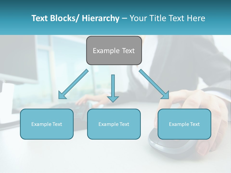 A Woman Using A Computer Mouse And Keyboard PowerPoint Template