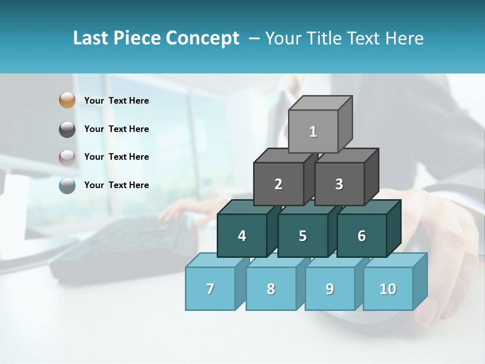 A Woman Using A Computer Mouse And Keyboard PowerPoint Template