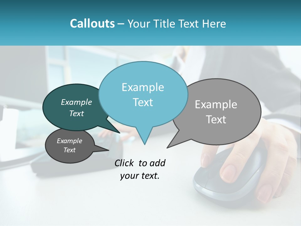A Woman Using A Computer Mouse And Keyboard PowerPoint Template