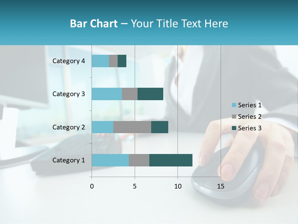 A Woman Using A Computer Mouse And Keyboard PowerPoint Template