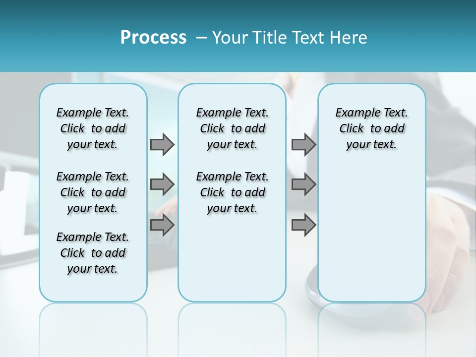 A Woman Using A Computer Mouse And Keyboard PowerPoint Template