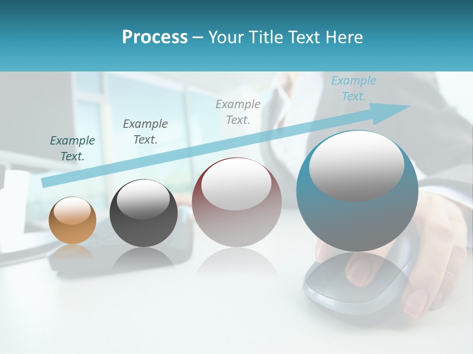 A Woman Using A Computer Mouse And Keyboard PowerPoint Template