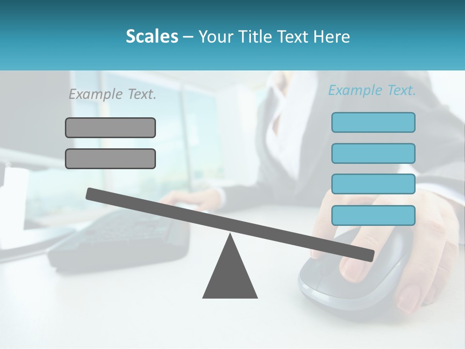 A Woman Using A Computer Mouse And Keyboard PowerPoint Template