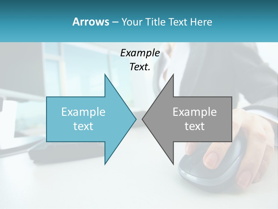 A Woman Using A Computer Mouse And Keyboard PowerPoint Template