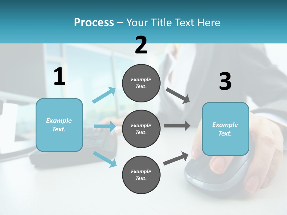 A Woman Using A Computer Mouse And Keyboard PowerPoint Template