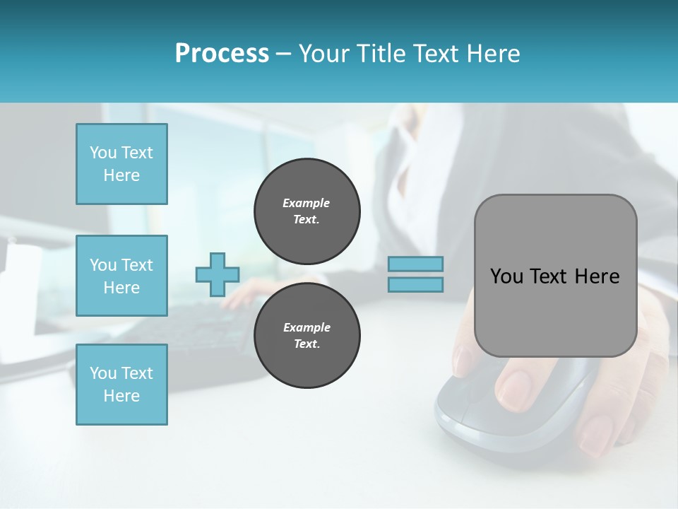 A Woman Using A Computer Mouse And Keyboard PowerPoint Template