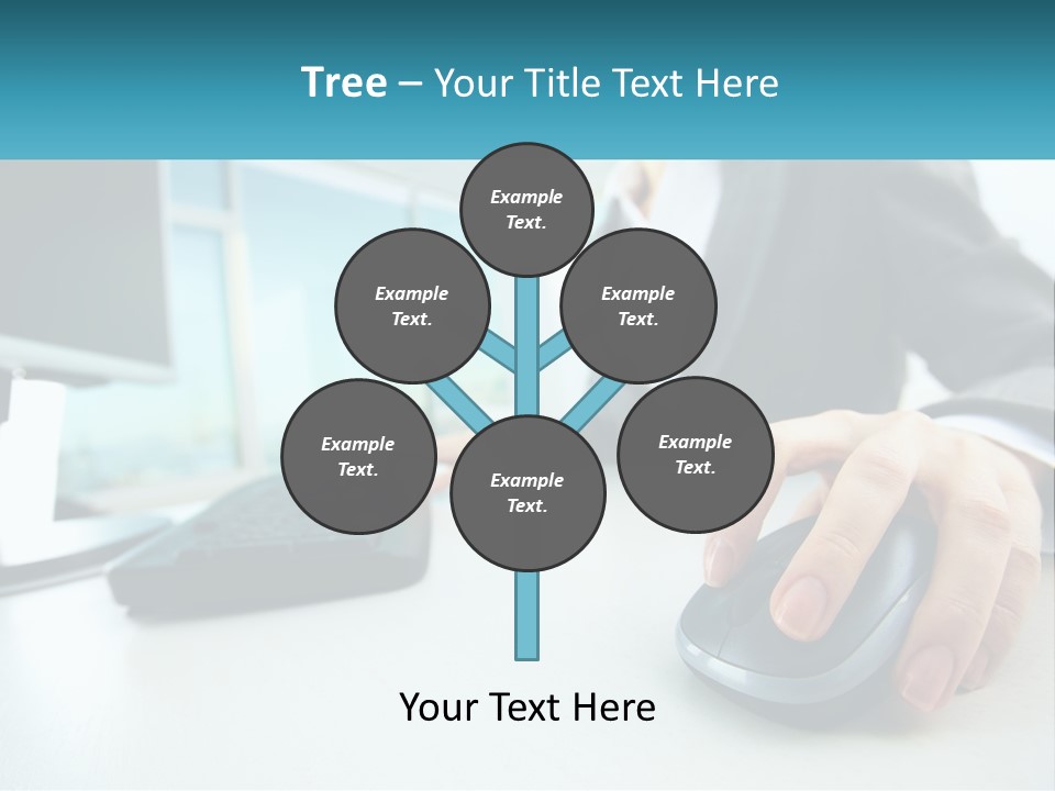 A Woman Using A Computer Mouse And Keyboard PowerPoint Template