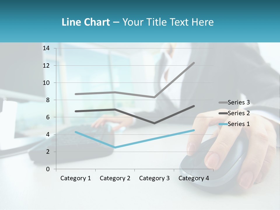 A Woman Using A Computer Mouse And Keyboard PowerPoint Template